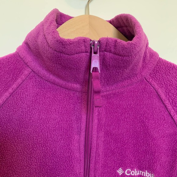 Columbia Womens Fleece Jacket Size Medium Purple Casual Long Sleeve - Picture 3 of 16